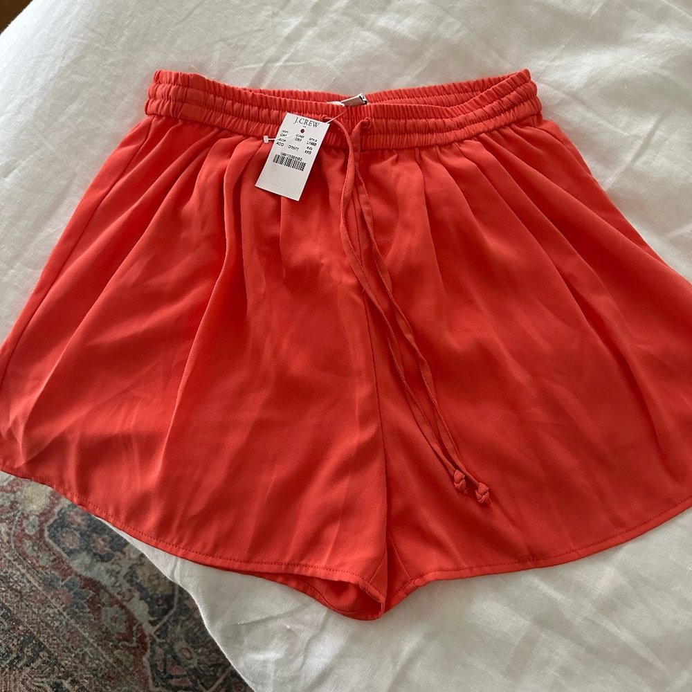 Jcrew, red/orange flowy shorts, sz XXS, NWT